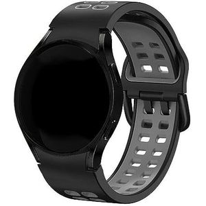 Strap-it Samsung Galaxy Watch 6-40mm sport square bandje (zwart/grijs)