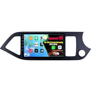 Android 15 2 Din Autoradio 9in Auto Stereo voor KIA Picanto Morning 2011-2015 met Draadloze Carplay Android Auto Bluetooth GPS Navigatie(RHD,8Core(8+256GB))
