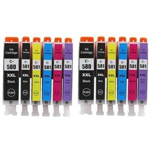 PGI-580 CLI-581 compatibele inktcartridge for TS6150 TS6151 TS6250 TS6251 TS6350 TS6351 TS8150 printer(2Set 12PCS)