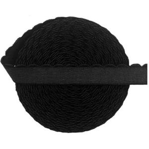 2 5 10 Yard 5/8"" 15mm glanzende beha-band elastische pluche spandex band nylon schoudertape ondergoed lingerie naaien trim-zwart-5 yards