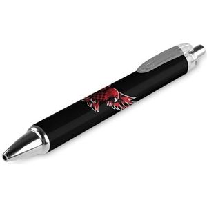 Rode Plaid Bald Eagle Balpen Blauwe Inkt Rolling Balpen Gladde Schrijven Pen Voor Kantoor School 1 STKS