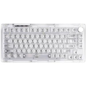 QPSJXN Phantom 81 V2 Enhanced Crystal Pakking Gemonteerd USB-C Bedraad Bluetooth 5.0 2.4GHz Draadloos Hot-Swappable Mechanisch Toetsenbord Compatibel Met Meerdere Apparaten (Doorzichtig)