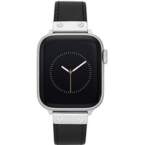 Anne Klein Lederen vervangende band voor Apple Watch veilig, verstelbaar, Apple Watch Band vervanging, past op de meeste polsen (42/44/45 mm, zwart), zwart, Zwart