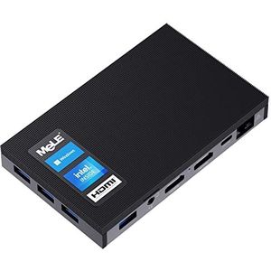 MeLE Quieter 2Q Ventilatorloze Mini PC, Celeron J4125 8GB 256GB, Ultra-Slanke Microcomputer, Wi-Fi/Gigabit Ethernet/Dual HDMI, BIOS/PXE/IPXE - Industrieel, Astrofotografie, Digitale Bebording