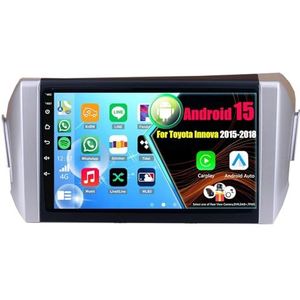 Android 15 Autoradio Voor Toyota Innova 2015-2018 met Draadloze Carplay Android Auto, 9 Inch Autoscherm Soporta Bluetooth WIFI GPS FM/RDS(RHD,8Core(4+64GB))