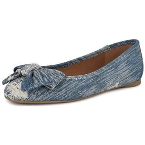 Nine West Veronika Ballet Flat voor dames, Blauwe Denim 400, 41 EU