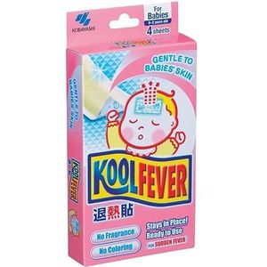 Koolfever Gel Cooling Patch voor baby's, 4 stuks, 4 x 9 cm