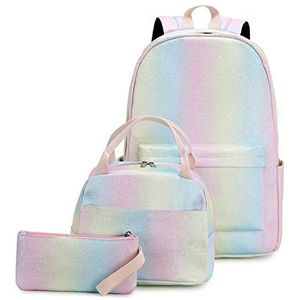 Schooltas Voor Meisjes Lichtgewicht waterbestendige rugzakken voor tienermeisjes met lunchzak en potloodcase tiener meisjes schoolrugzak Rugzak (Color : Color1, Size : 30X15X43CM)