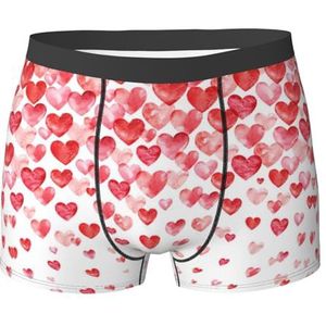 Heren Ondergoed Vallende Rode Harten Print Heren Boxers Shorts Elastische Boxer Broek Ademend Heren Boxer Shorts Voor Man, Man Jongen, Ondergoed 1432, L