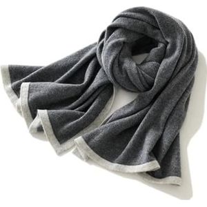 Dames Kasjmiersjaal Met Kleurblokken, Zachte Gebreide Wintersjaal Met Contrasterend Design(Gray)