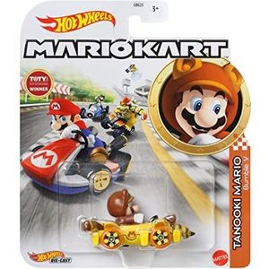 Hot Wheels DieCast TANOOKI Mario Bumble V van Super Mario Kart - schaal 1:64 lengte 5 cm