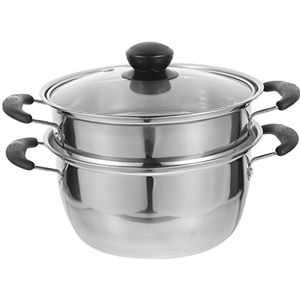 Roestvrijstalen voorraadpot met glazen deksel soeppan voorraadpot pasta pot zware inductie pot melk pan voedsel stoomboot saus pan voor keuken koken 18cm