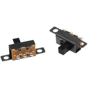 SPDT 1P2T Schuifschakelaar met 2 posities, 3 soldeerstiften, SS12F55, 50 stuks