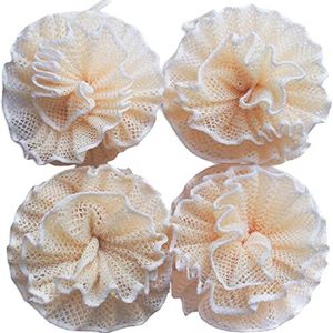 Loofah Exfoliërende Douche Spons Poef Mesh Borstel - Bad Spa Puff Scrubber Ball - Gezicht Body Poef Cleaner - Rijke Schuimbel (elk 4,7 inch) Pack van 4
