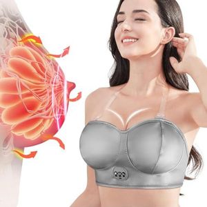 Elektrische Borstmassager, Borstmassage Bh, Draadloze USB Elektrische Massagers voor Het Vormen van Mooie Borsten Tegen Verzakking(Silver)
