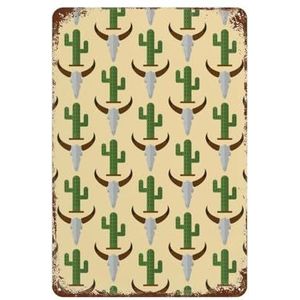 Cactus natuur woestijn bloem Mexicaanse succulent creatieve retro metalen tinnen bord vintage wanddecoratie retro kunst tinnen bord grappige decoraties voor thuis bar café boerderij kamer metalen