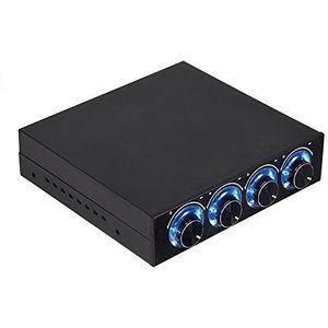 Pc-ventilatorsnelheidsregelaar, 4-kanaals koellichaamregelaar voor computer met blauwe led