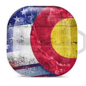USA en Colorado State Flag Oordopjes hoesje compatibel met Samsung hard shell beschermhoes wit stijl