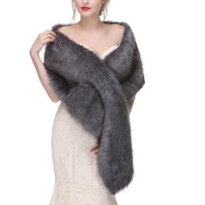 UERSJWYSO Bruiloftsfeestjurken van Imitatiebont Luxe Stola Zachte Bolero voor Avondjurken,8,One Size