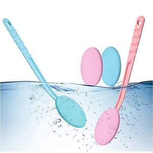 Iebeauty® Best Cheap Pink & Blue Back Rubs & Massager Bath Brush Easy Lotion Applicator, extra lange handgreep, geweldig voor lichaamsverzorging