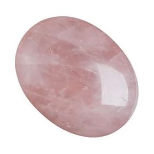 Natuurlijke Palm Stone Healing Quartz Edelsteen Reiki Balancing (Rozenkwarts met Regenboog 240gram)