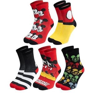 United Labels 5 paar Disney Mickey Mouse sokken voor heren, kleurrijk, 40-45, herensokken, Meerkleurig, 40-45 EU