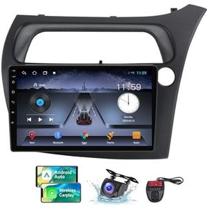 Android 13 9 Inch 2 Din QLED Autoradio Voor Honda Civic Hatchback 2006-2012 - Camera DVR GRATIS - Steun Carplay Android Auto DSP Stuurwiel FM RDS DAB Bluetooth 5.0 Split-Screen(RHD,NF-2)