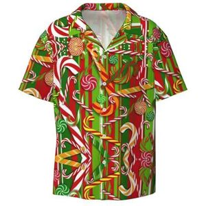 TyEdee Merry Christmas Print Overhemden met korte mouwen voor heren, met zak, casual, button-down shirts, zakelijk overhemd, Zwart, S