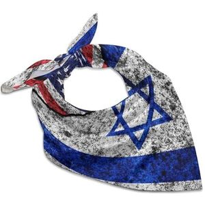 USA And Israel on A Cracked Women's Square Silk Feeling Sjaal Halsdoek Bandana Hoofdsjaals Zonnebrandcrème Sjaal Wrap 45,7 cm x 45,7 cm