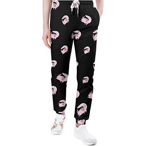 Roze Axolotl Heren Joggingbroek Casual Joggers Broek Atletische Lounge Broek Met Zakken Voor Vrouwen