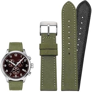 18mm 19mm 20mm 21mm 22mm 23mm 24mm Nylon Canvas Horlogeband Universele Armband for Mannen Vrouwen Sport geschikt for Tissot geschikt for Timex geschikt for Seiko horloge (Color : Green-silver pin, S