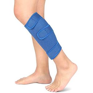 Kalf Brace, Shin Spalk Ondersteuning Onderbeen Compressie Wrap met Verstelbare Drie Anti-Slip Strap Ondersteuning voor getrokken kuitspierpijn Spanningsblessure, Verstuiking en zwelling, past mannen en vrouwen (blauw)