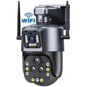 Bewakingscamera, 8K 16MP PTZ IP Camera Surveillance Beveiliging Vier Lens Camera 20X Zoom AI Auto Tracking Video CCTV camera Thuis(16MP NO SD Card)