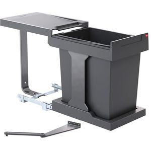 Hailo Solo Automatic Inbouw Prullenbak - Automatische Afvalemmer - 20 Liter | Donkergrijs