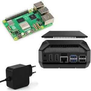 Raspberry Pi 5 8 GB professionele kit, Argon ONE V3 M.2 NVME PCIE, USB-C 27 W voeding, Raspberry Pi 5, 8 GB RAM