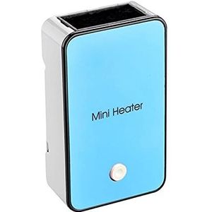 QCLU Mini Fan Heater, 50W Ultra Consumptie Low Power Quick Heat, Draagbare Desktop Kleine Elektrische Kachel Droger, buikspieren Vlamvertragende materiaal hete luchtverwarmer (Color : Blue)