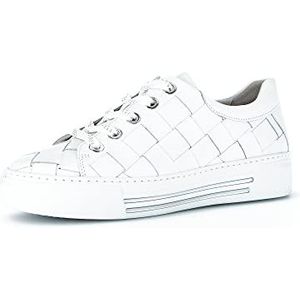 Gabor Low-Top sneakers voor dames, halfhoge schoenen, verwisselbaar voetbed, medium extra breed (G), wit, 35.5 EU