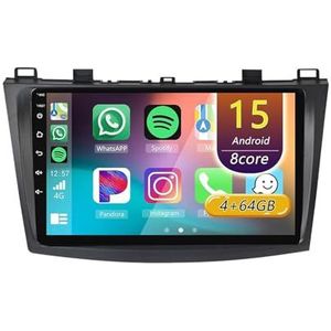 Android 15 Radio,voor Mazda 3 BL (2009-2013), 9 Inch Touchscreen 2 Din Autoradio Met Wireless CarPlay Android Auto Bluetooth WIFI GPS-navigatie Swc(A 4core (2G+32G))