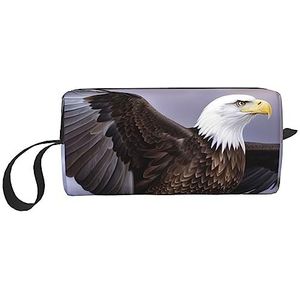 OUSIKA bald eagle cosmetische tassen voor vrouwen draagbare make-up tas reizen opbergtas dagelijks ontvangen tas grote capaciteit toilettas wit, één maat, Wit, Eén maat