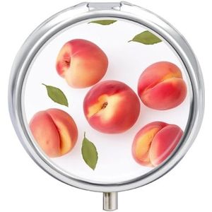 Perzik Pillendoos Mini Pillendoosje Pocket Pil Case voor Mannen Reizen Pillendoos Leuke Pil Organizer 3 Compartiment Geneeskunde Pil Organizer Pil Container Pillenhouder