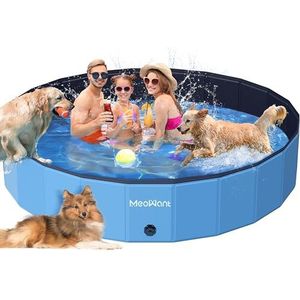 Meowant Extra groot hondenzwembad, opvouwbaar, hard plastic kinderzwembad, voor huisdieren, draagbare diepe hondenzwembaden voor grote honden (4XL - 221 x 40,6 cm)