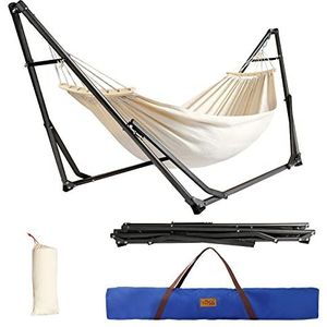 CCLIFE hangmat met frame opvouwbaar voor buiten draagtas draagbare Indoor tuin Camping