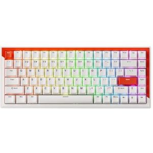 QPSJXN Compact TKL mechanisch toetsenbord met magnetische schakelaar en RGB 75 procent lay-out 84 (White - ANSI)