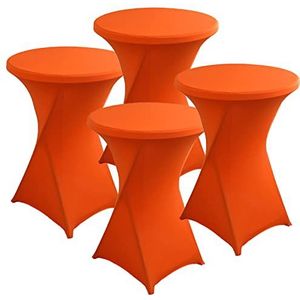 Fitted Spandex Patio Table Covers, Spandex Cocktailtafelhoezen Pak van 4 Veelkleurige Verschillende Maten(Orange Orange,60x110cm)