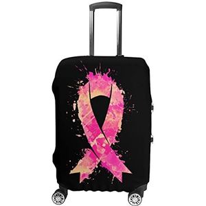 Aquarel Roze Lint Print Reizen Bagage Cover Wasbare Koffer Protector Past 19-32 Inch Bagage