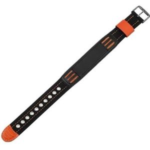 23MM polsband geschikt for Casio Sport canvas nylon horlogeband PRW3100/6000/6100Y PRG-300/250/510 lederen horlogeband zwart (Color : B-black-black, Size : 23mm)