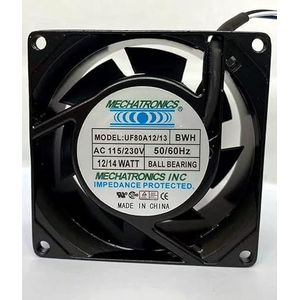 1 UF80A12/13-BWH 115/230V 12/14W 80x80x38mm High-Performance Fan for PC and Electronics