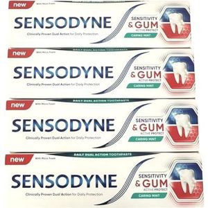Sensodyne tandpasta, gevoeligheid, tandvlees, 75 ml, verpakking van 4 stuks