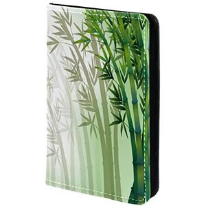 Gepersonaliseerde Paspoorthouder Paspoort Cover Paspoort Portemonnee Reizen Essentials Groen Bamboe Boom Rustig, Meerkleurig, 11.5x16.5cm/4.5x6.5 in