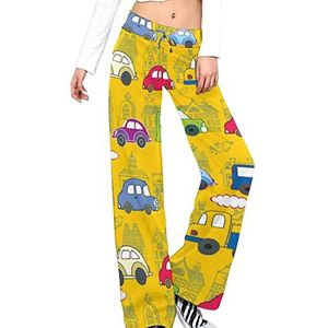 Kleurrijke Auto Vrouwen Broek Casual Broek Elastische Taille Lounge Pant Lange Yoga Broek Rechte Been